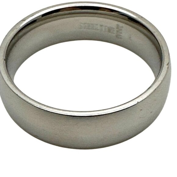 Men Minimalist Stainless Steel Ring Band Silver Toned Size 7.5 Wedding Casual - Picture 2 of 5
